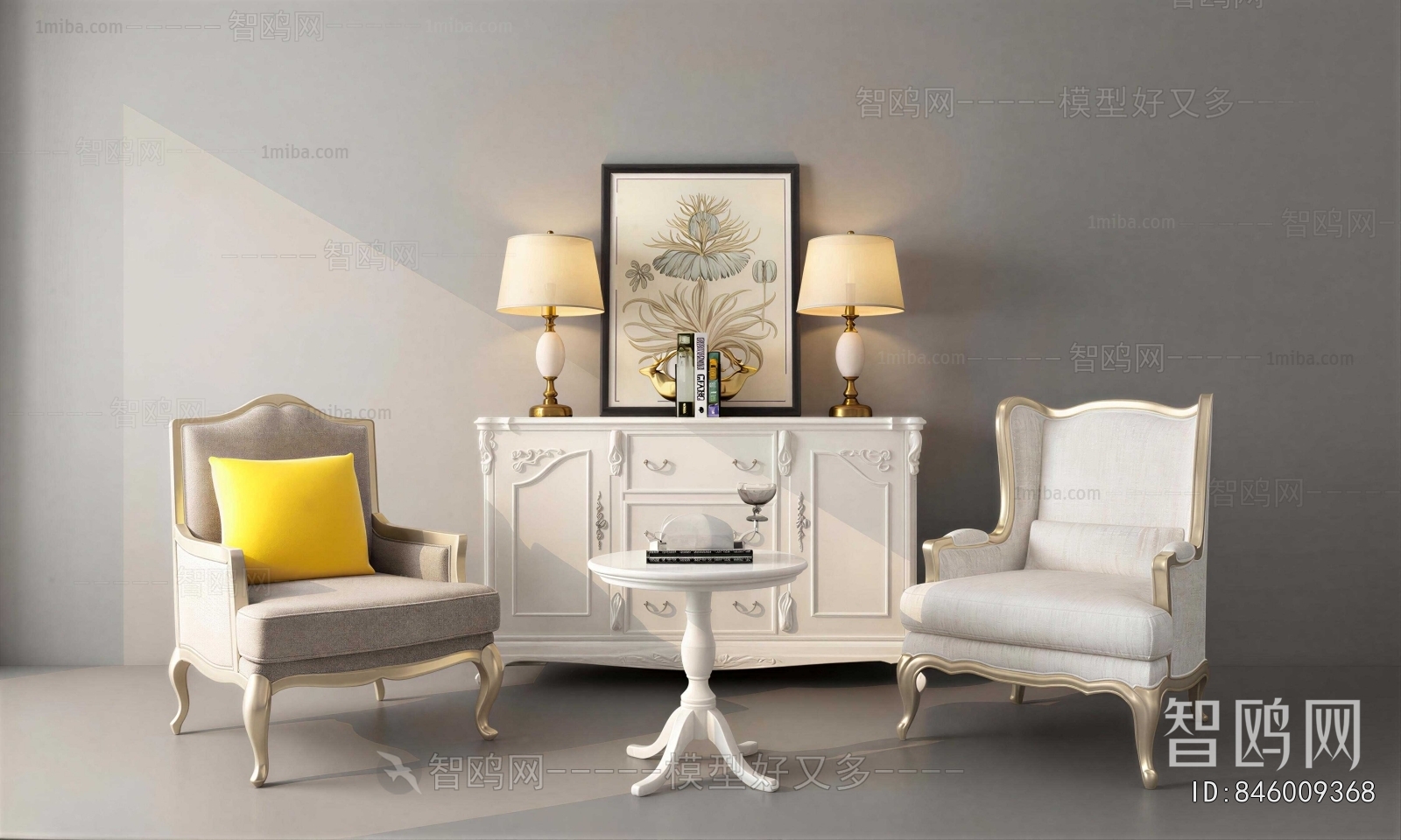 Simple European Style Single Sofa
