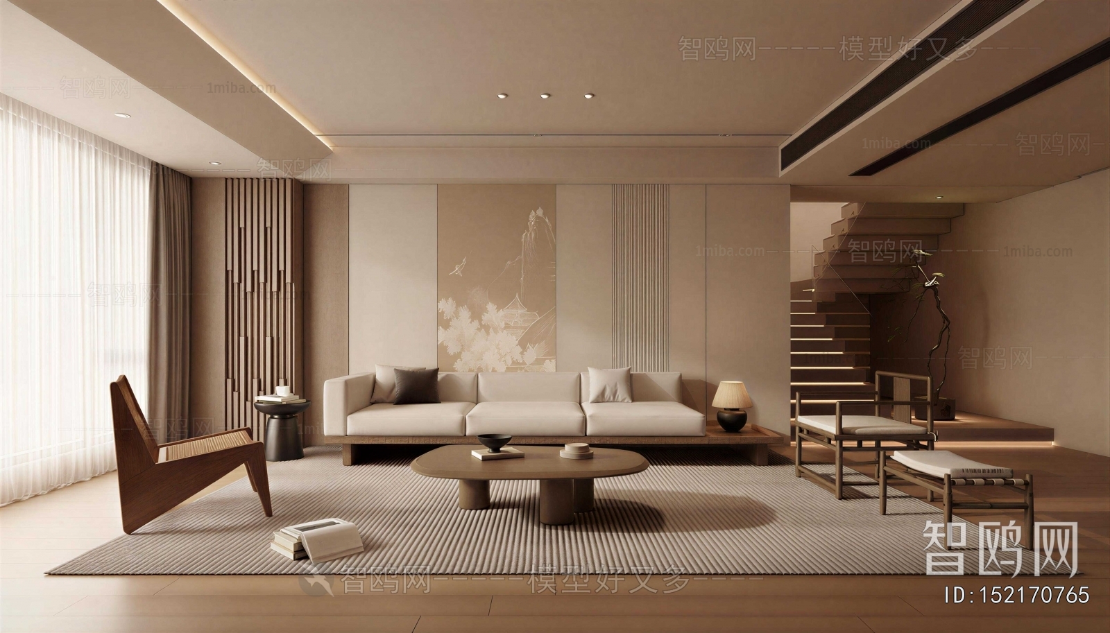 New Chinese Style A Living Room