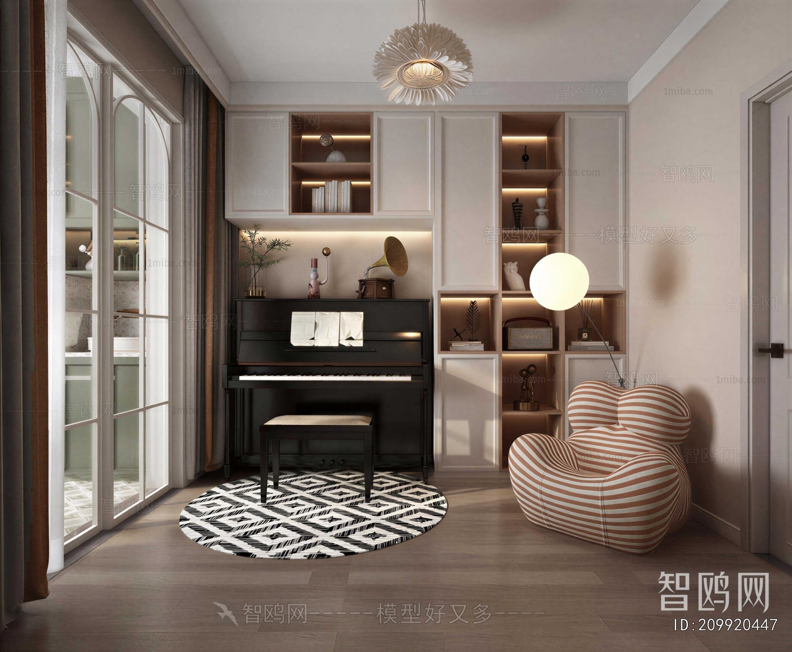 French Style Piano Room