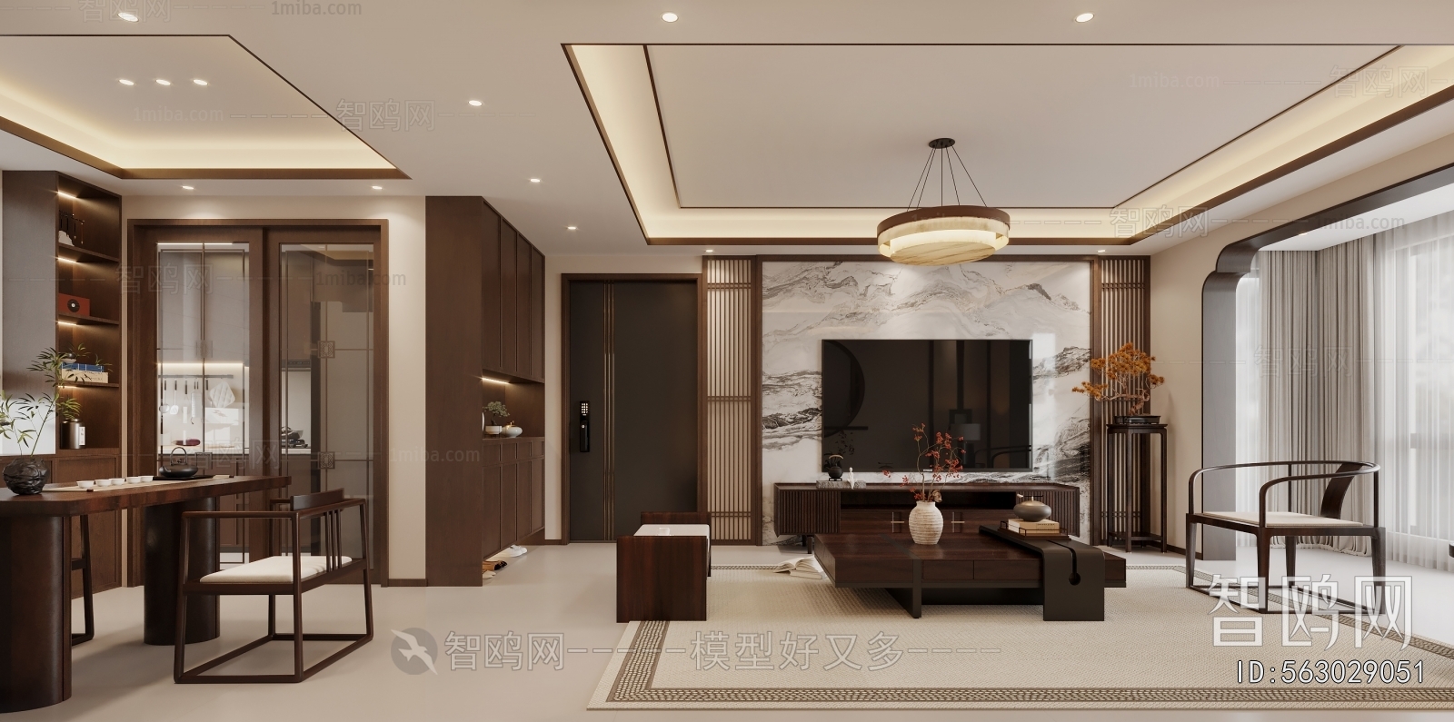 New Chinese Style A Living Room