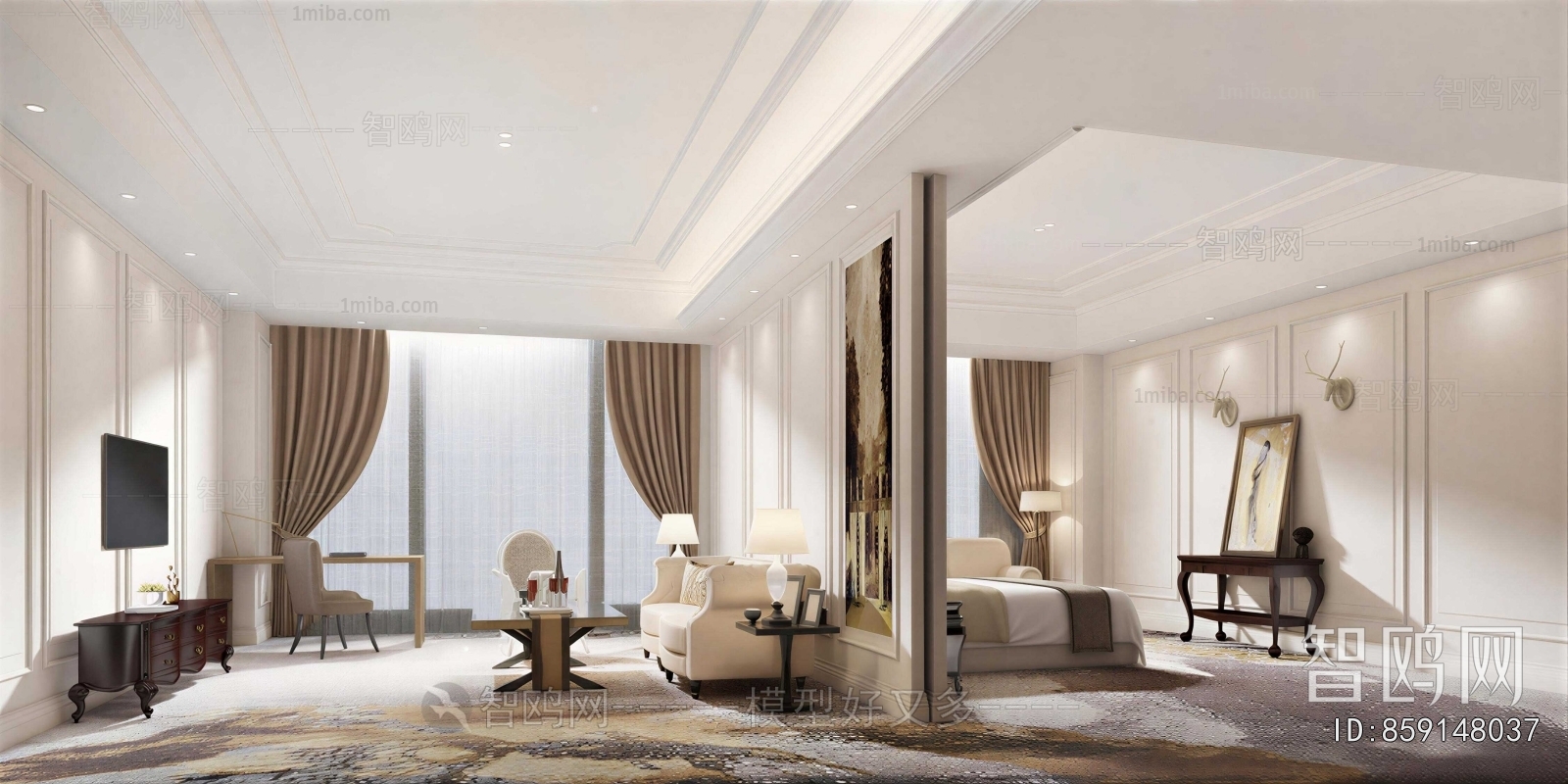 Simple European Style Guest Room