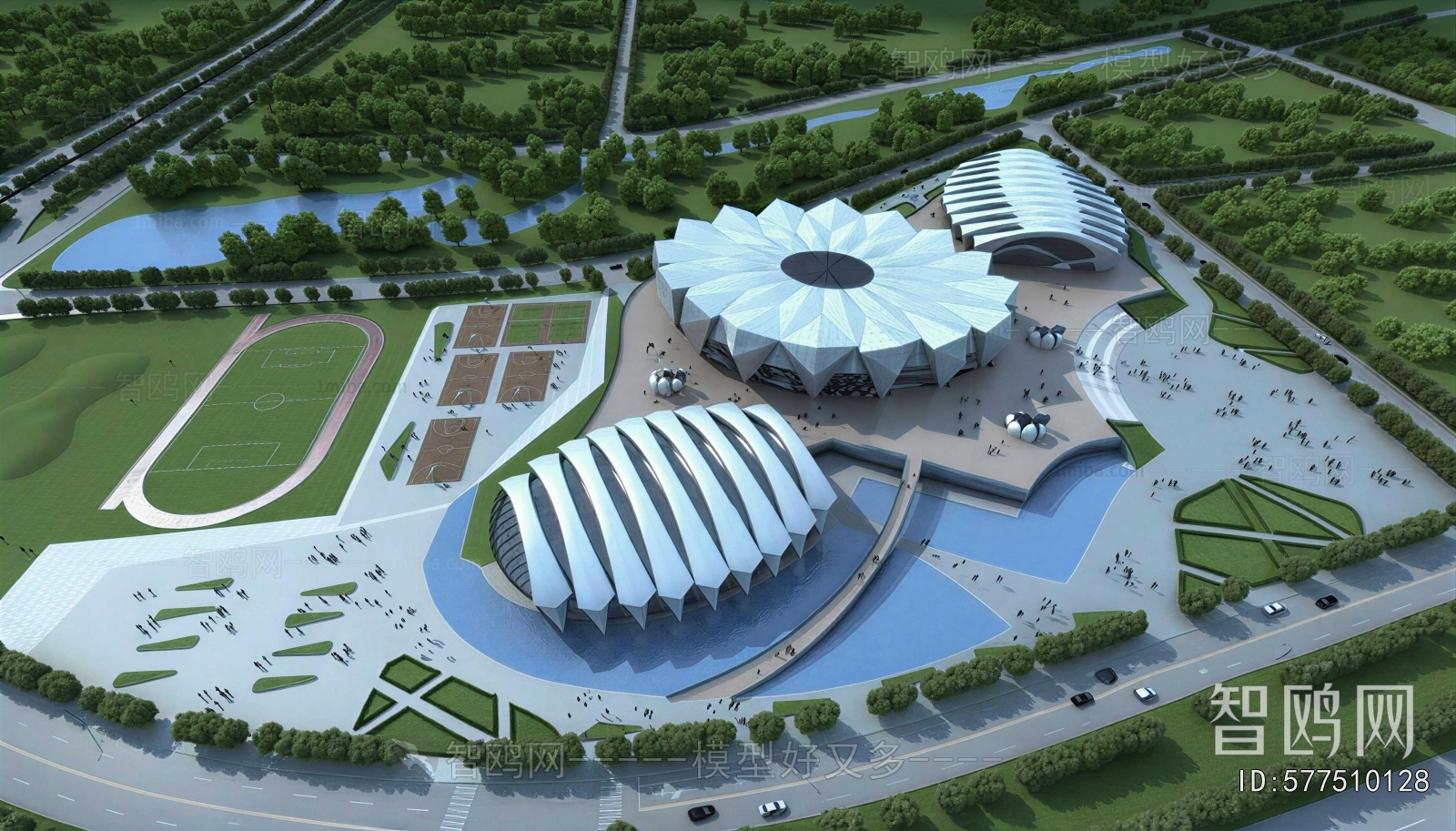 Modern Architectural Bird's-eye View Planning