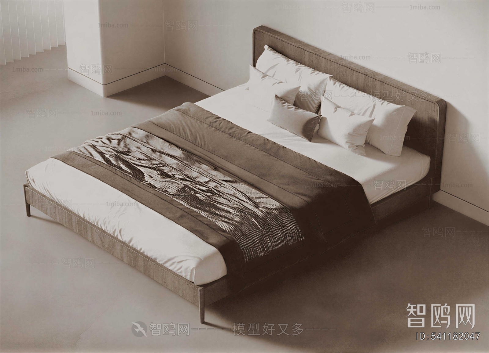 Wabi-sabi Style Double Bed
