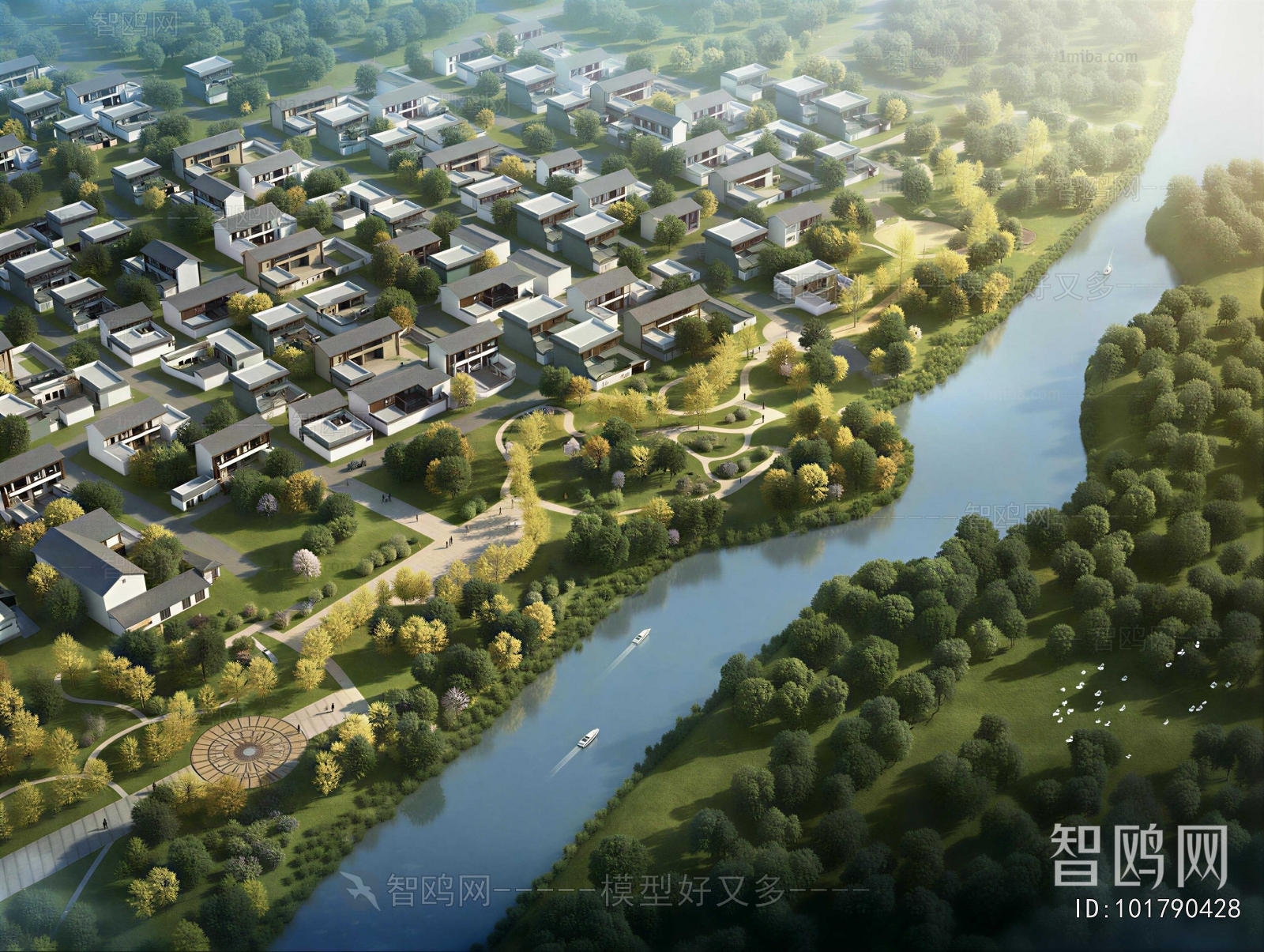 Modern Architectural Bird's-eye View Planning