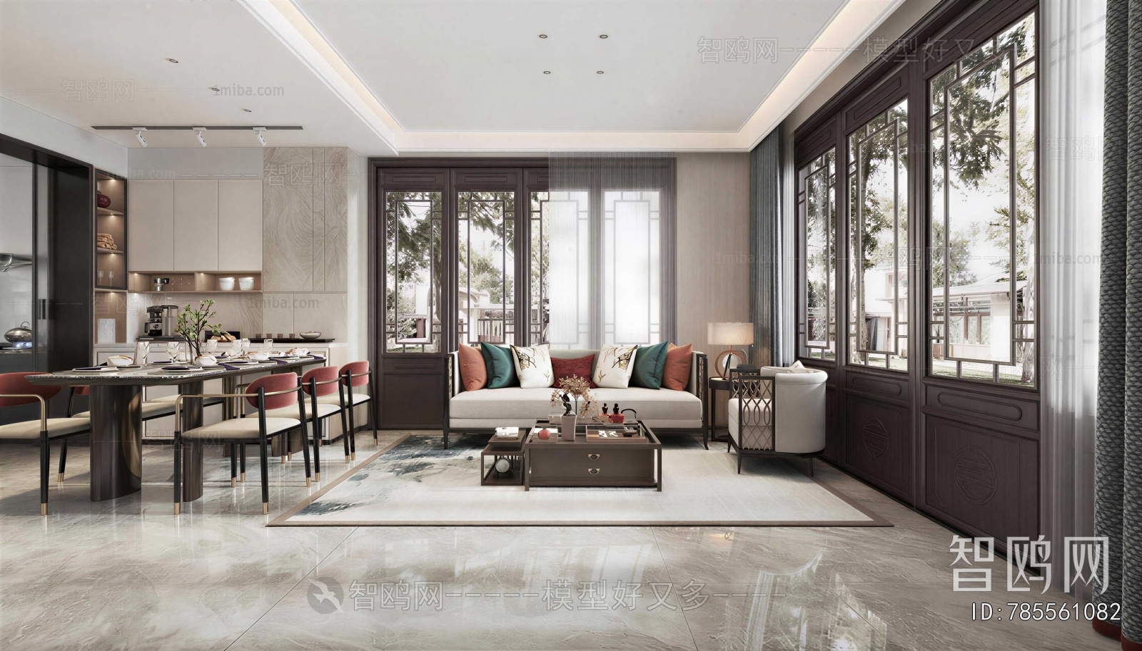 New Chinese Style A Living Room