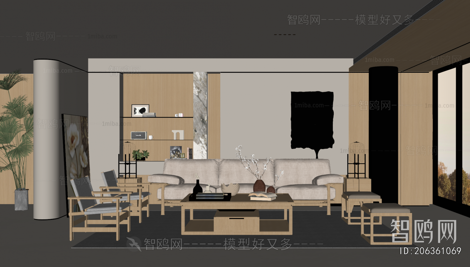 New Chinese Style A Living Room