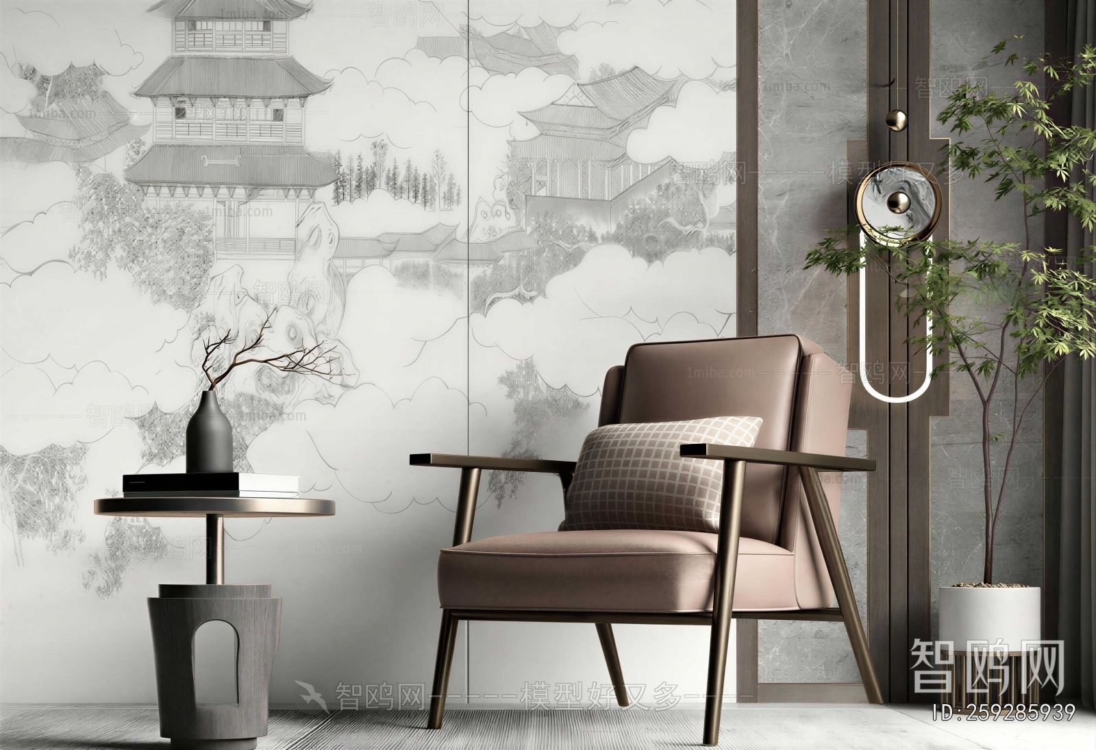 New Chinese Style Lounge Chair