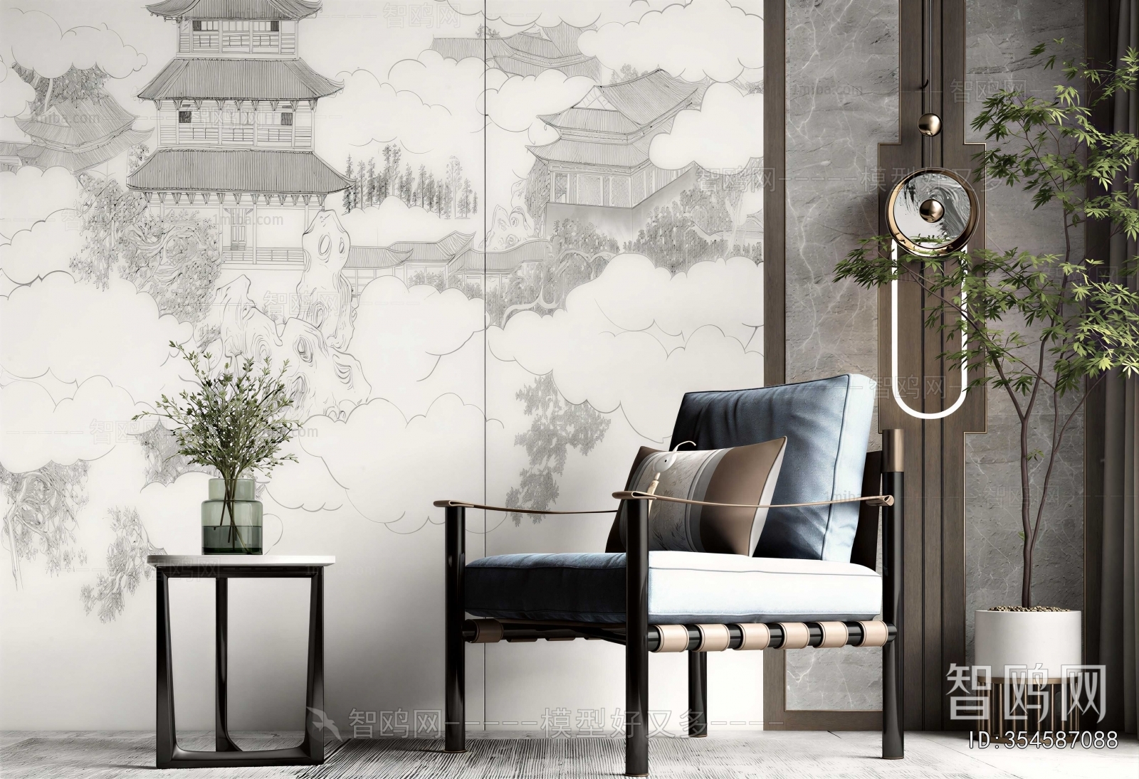New Chinese Style Lounge Chair