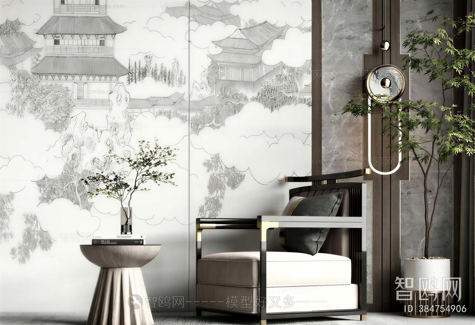 New Chinese Style Lounge Chair