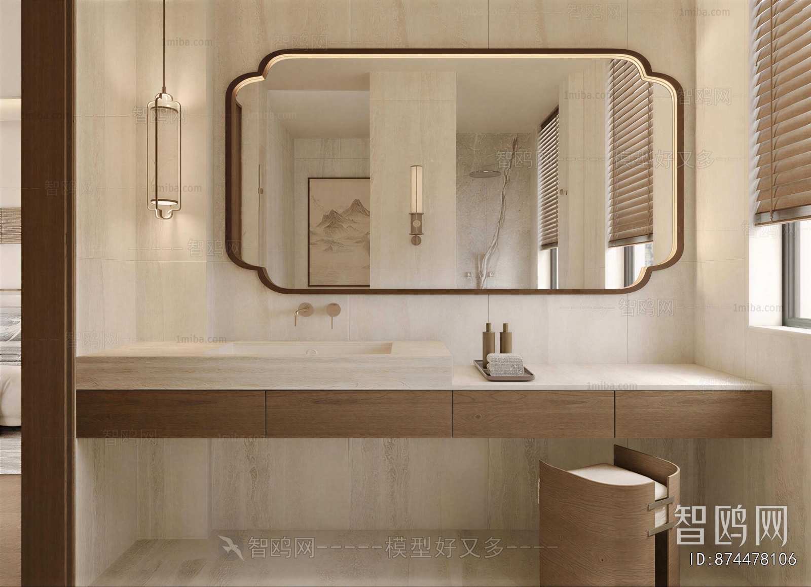 New Chinese Style Bathroom Cabinet