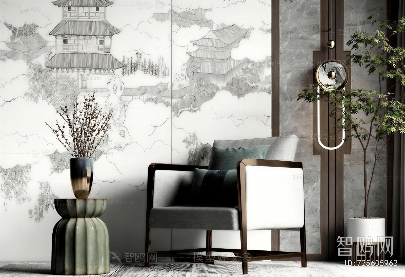 New Chinese Style Lounge Chair