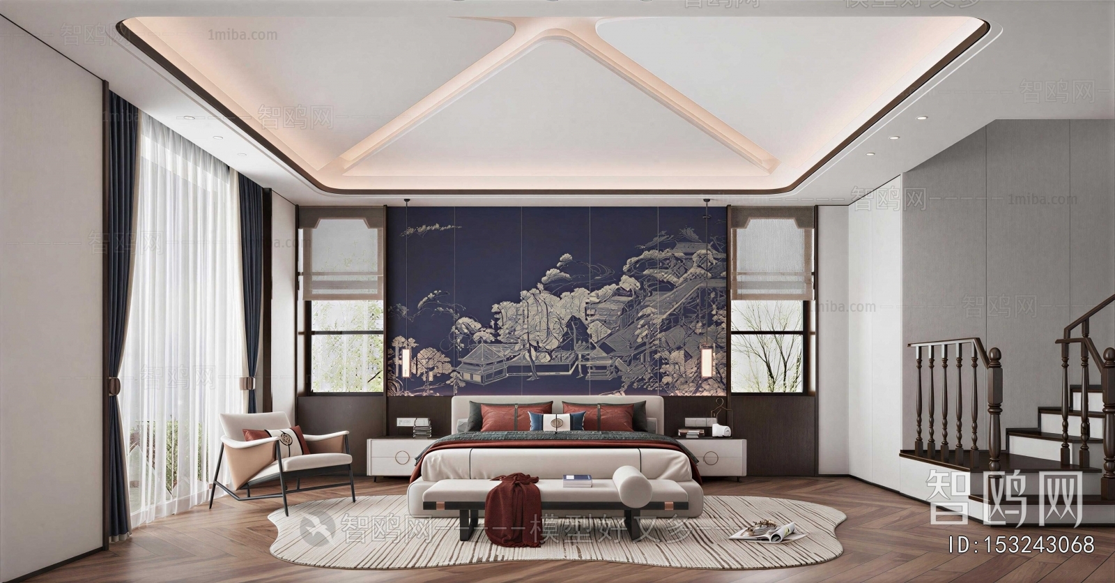 New Chinese Style Bedroom