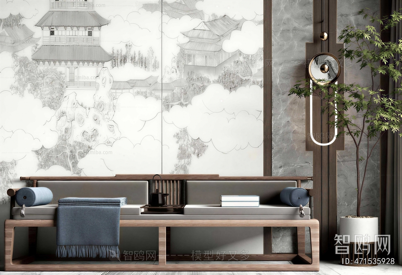 New Chinese Style A Sofa For Two