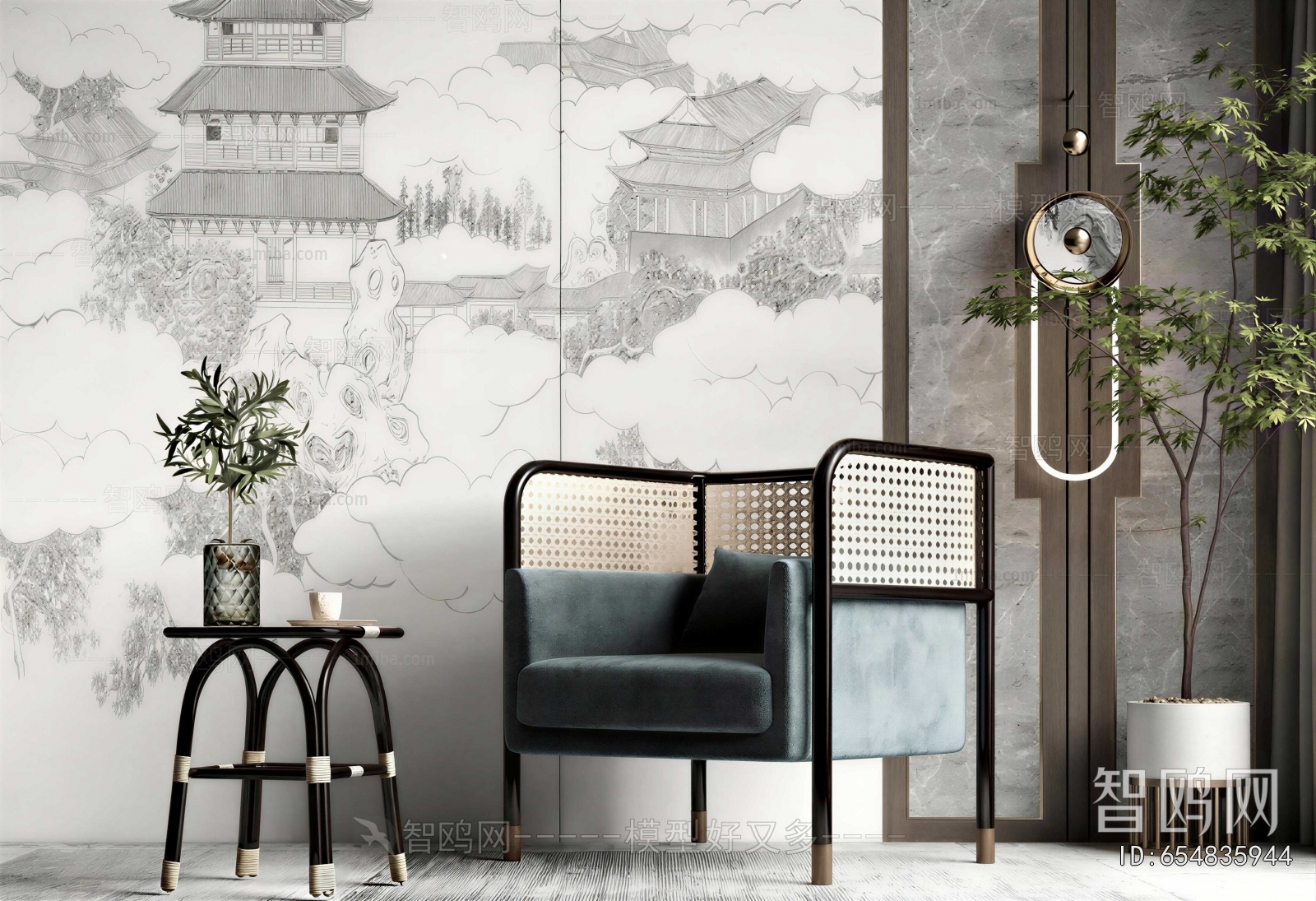 New Chinese Style Lounge Chair