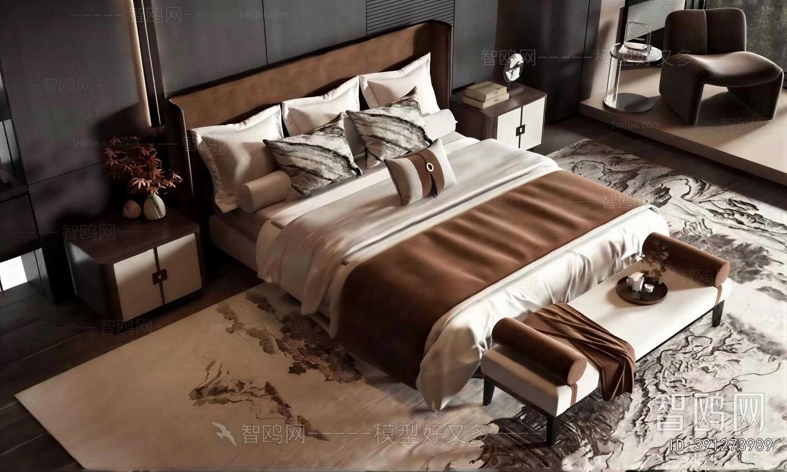 New Chinese Style Double Bed