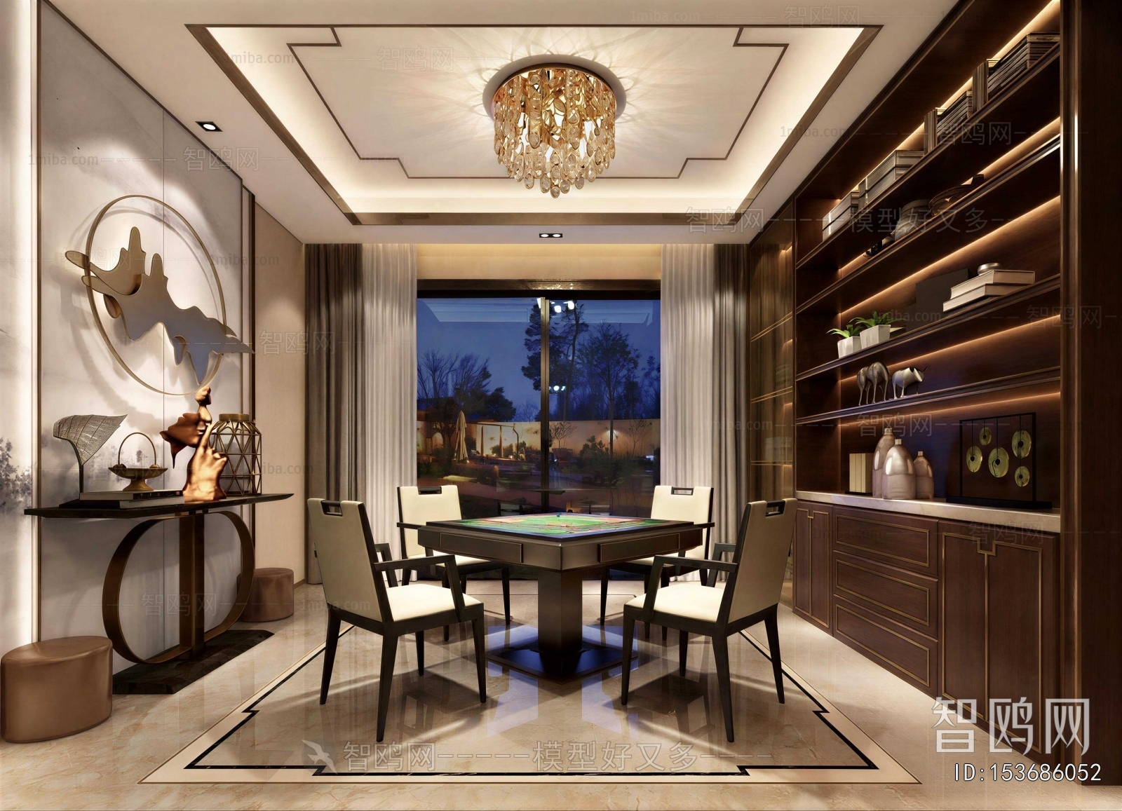 New Chinese Style Chess And Card Room