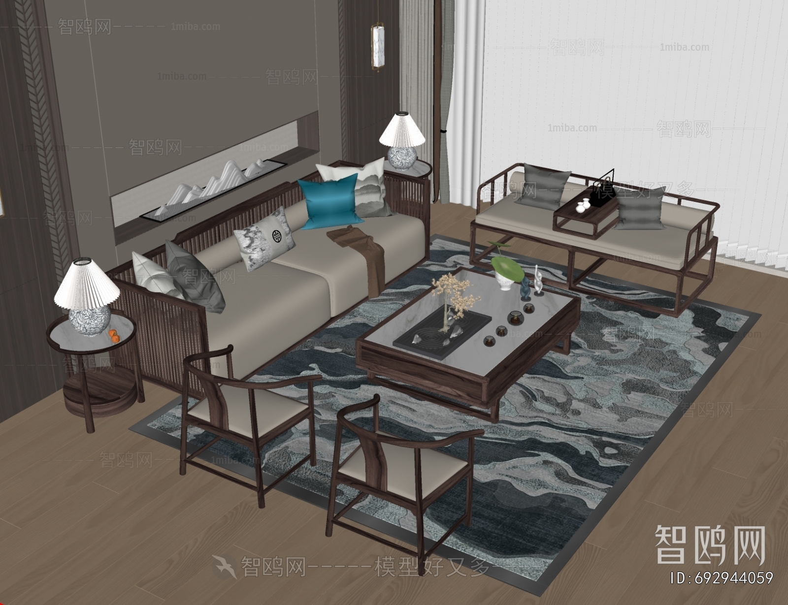 New Chinese Style Sofa Combination