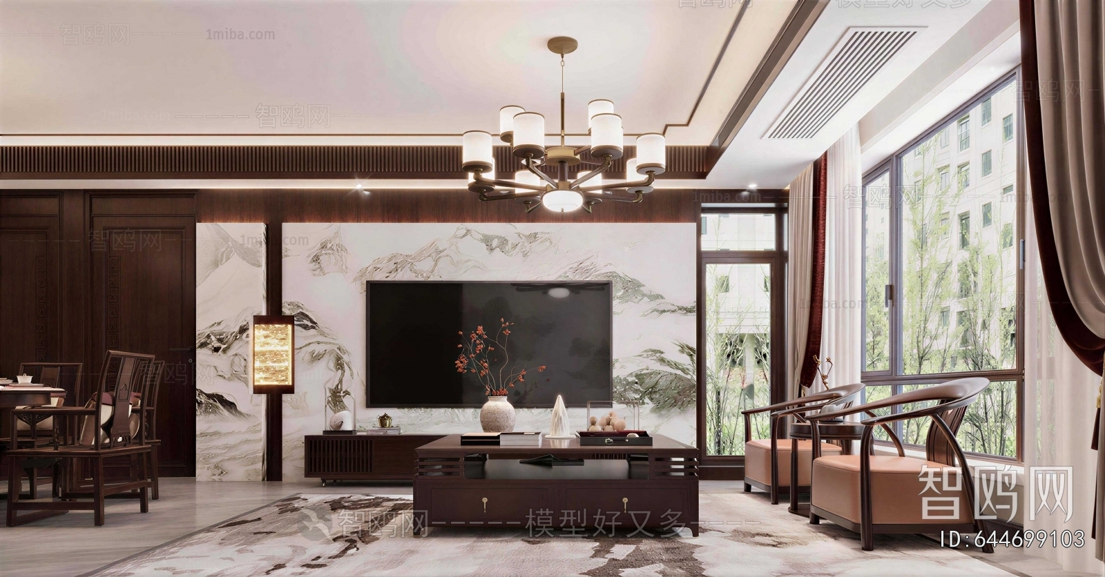 New Chinese Style A Living Room