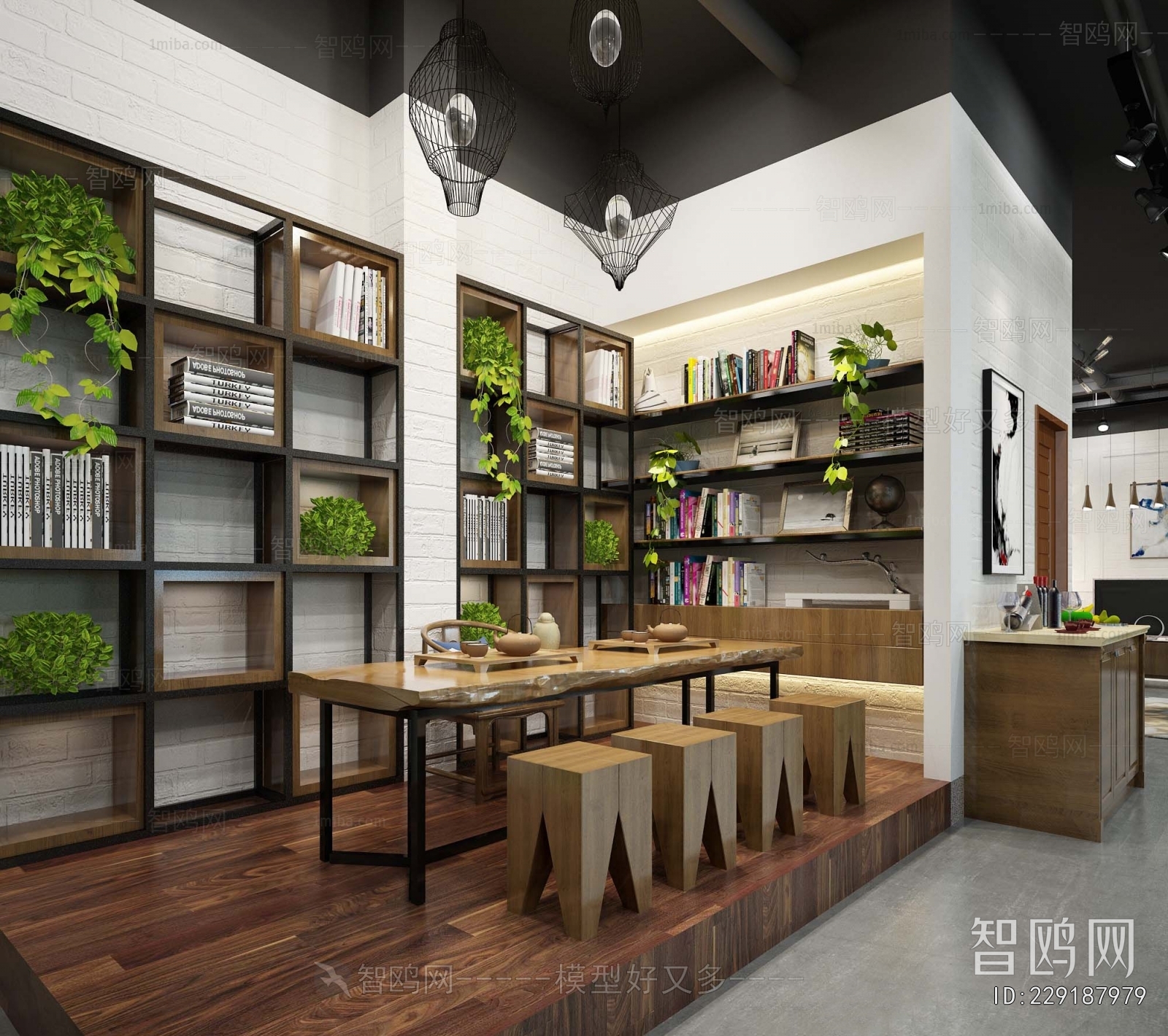 Industrial Style Office Aisle