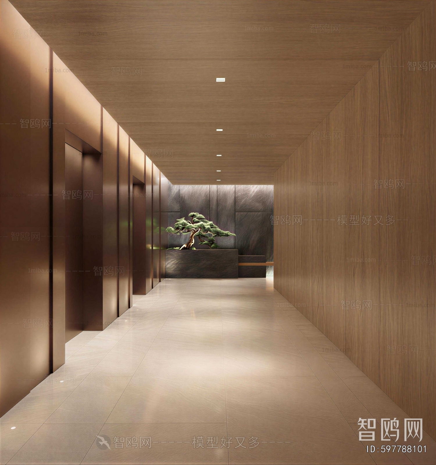 Modern Office Elevator Hall