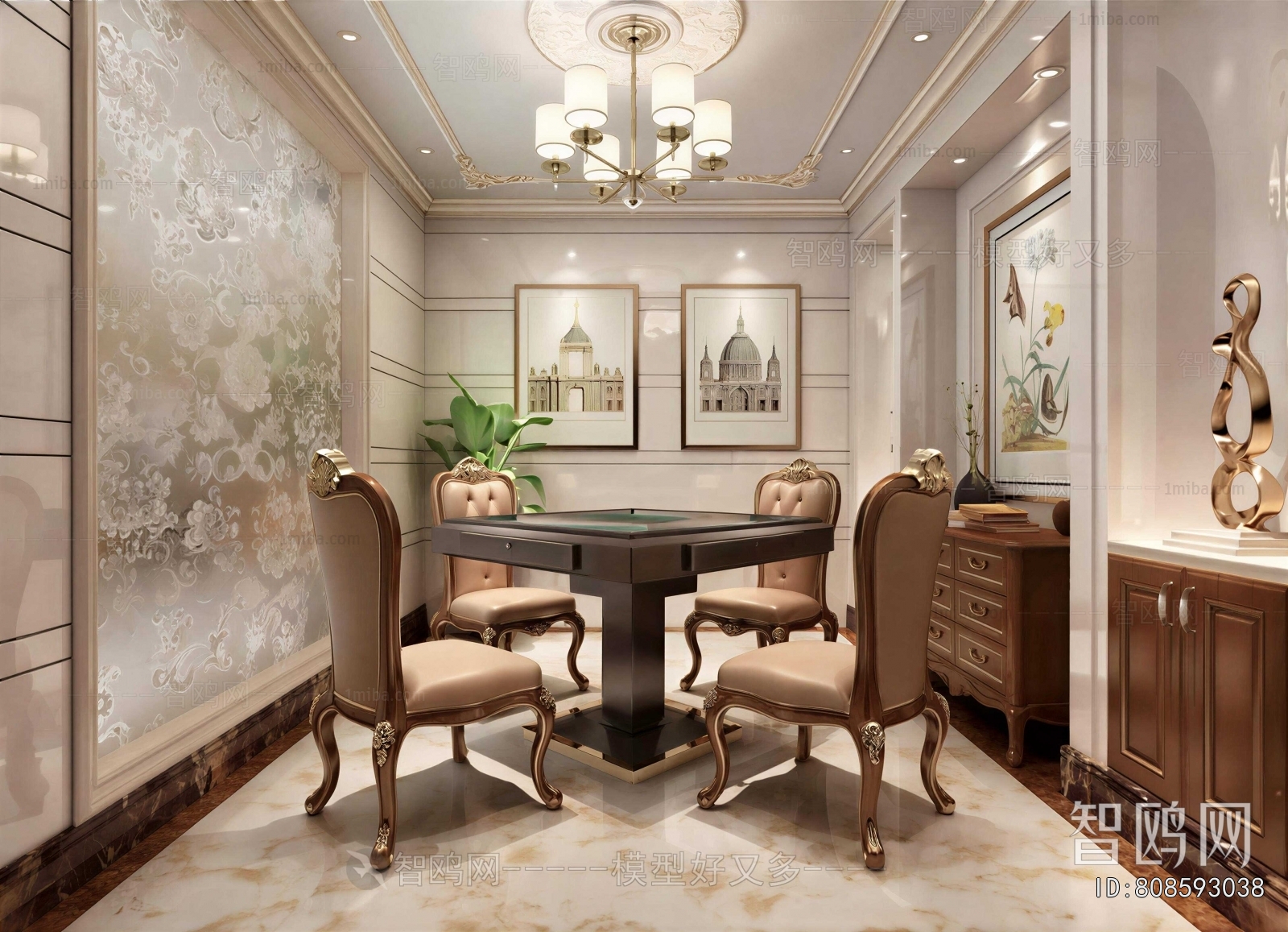 European Style Chess And Card Room
