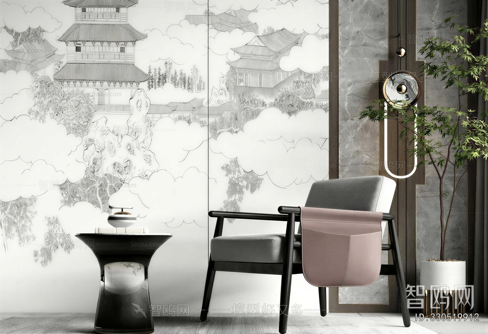 New Chinese Style Lounge Chair