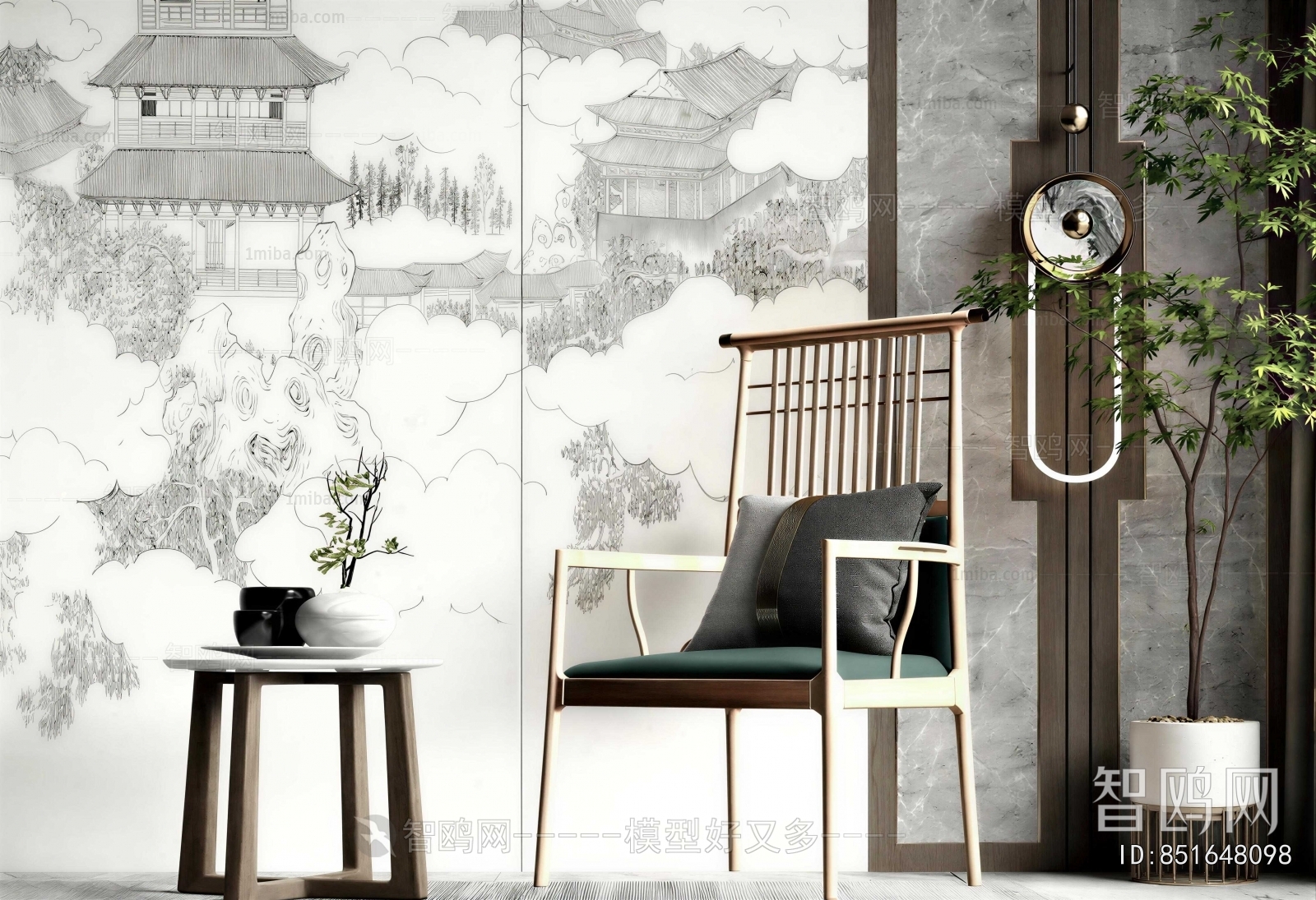 New Chinese Style Lounge Chair
