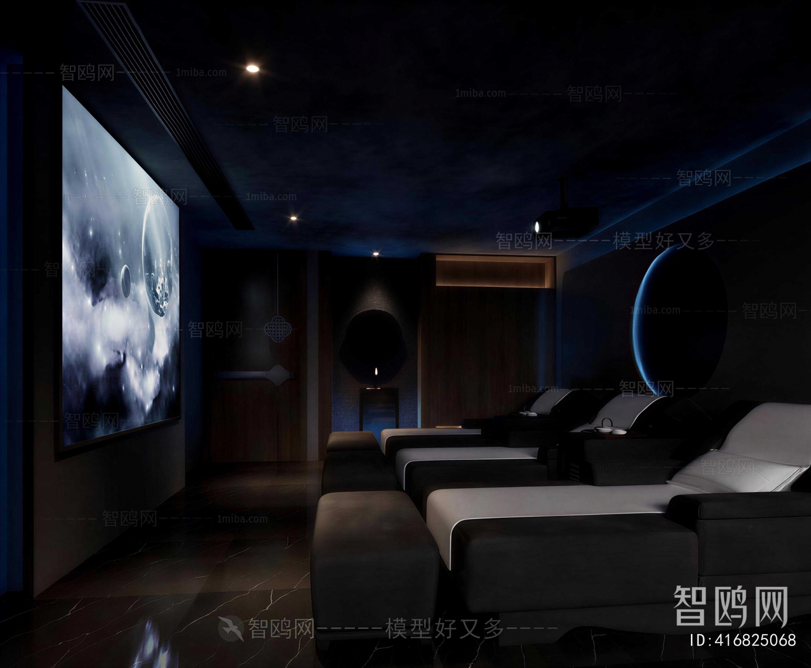 New Chinese Style Audiovisual Room