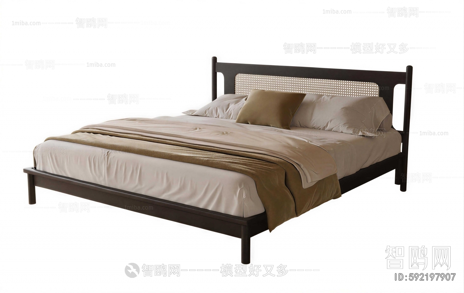 Wabi-sabi Style Double Bed