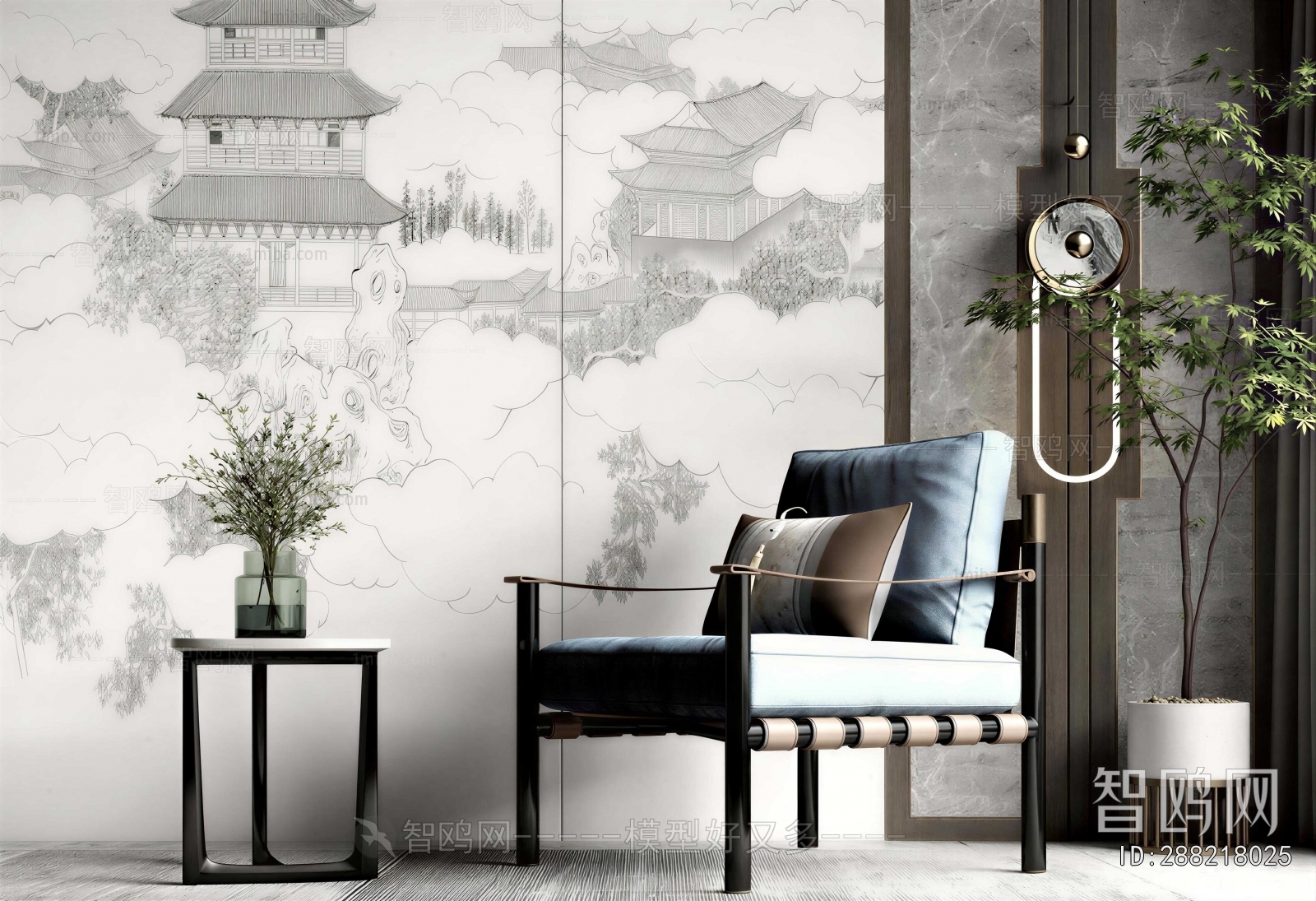 New Chinese Style Lounge Chair