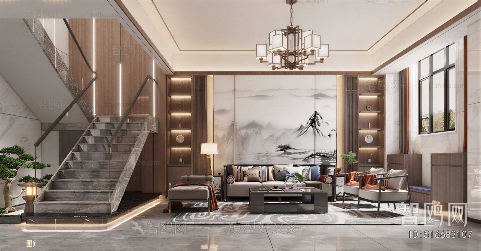 New Chinese Style A Living Room