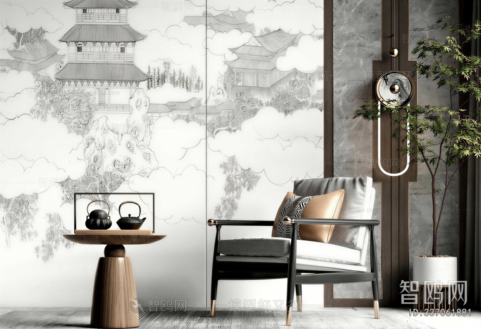New Chinese Style Lounge Chair