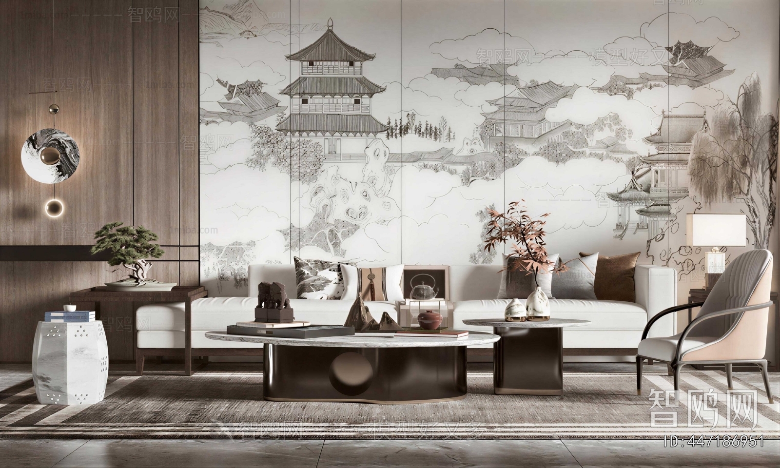 New Chinese Style A Living Room