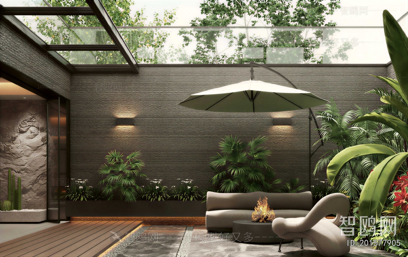Modern Courtyard/landscape