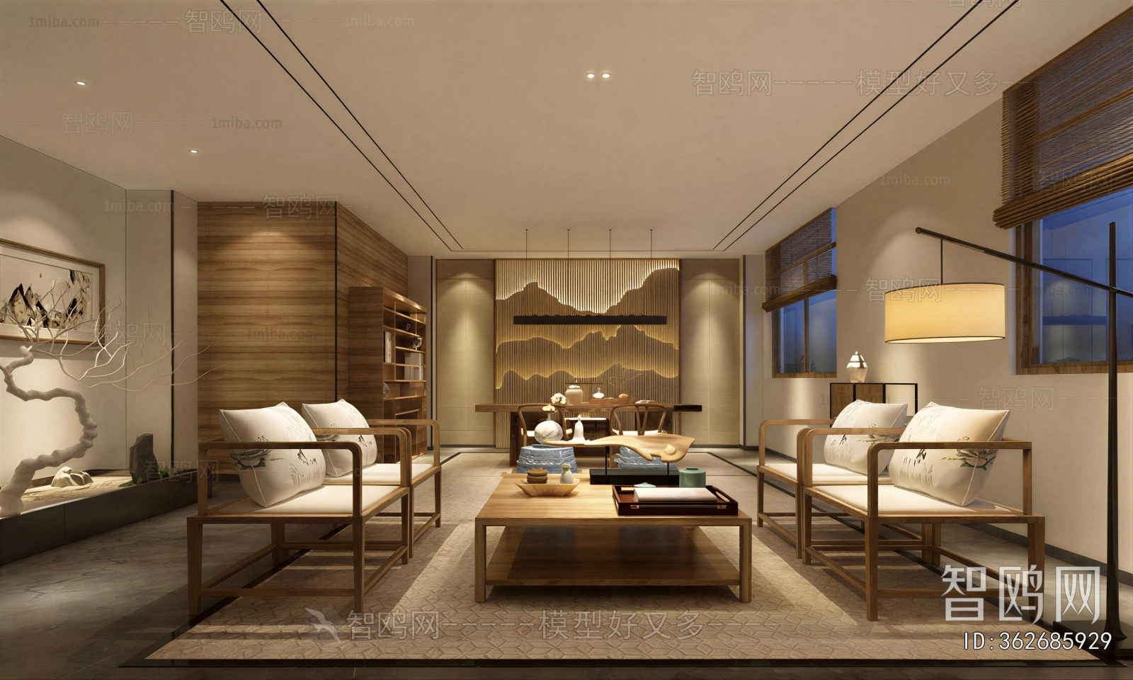 New Chinese Style A Living Room