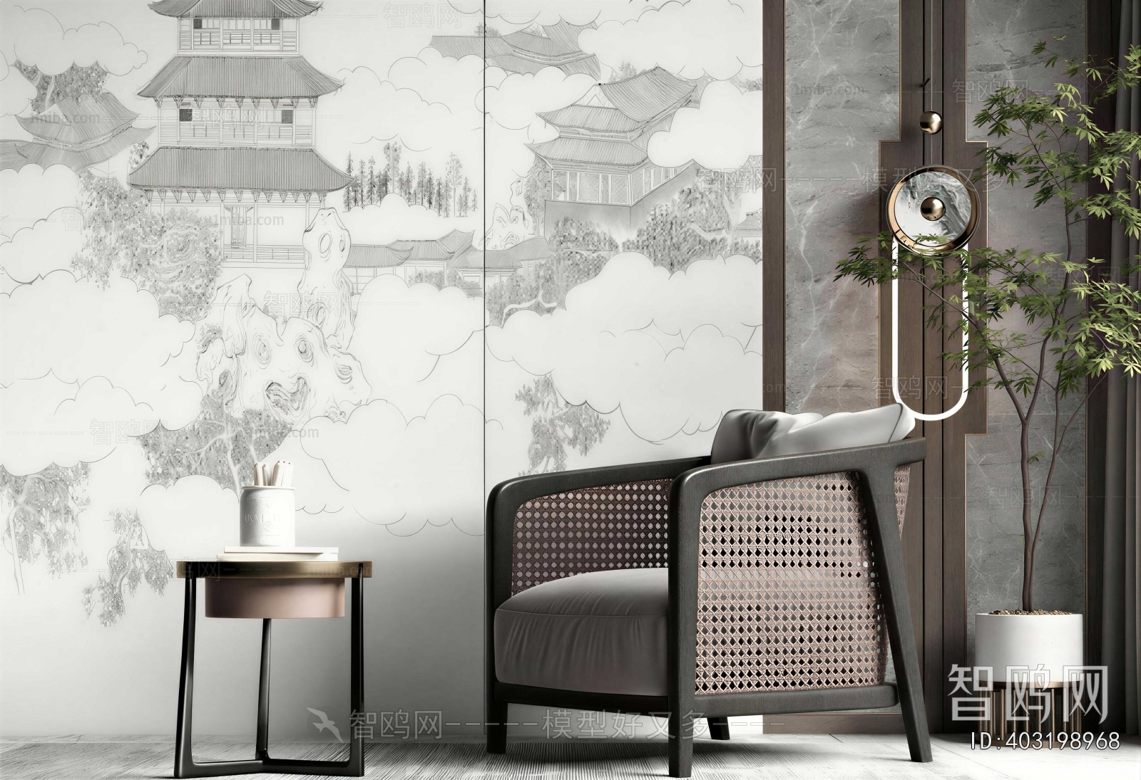New Chinese Style Lounge Chair