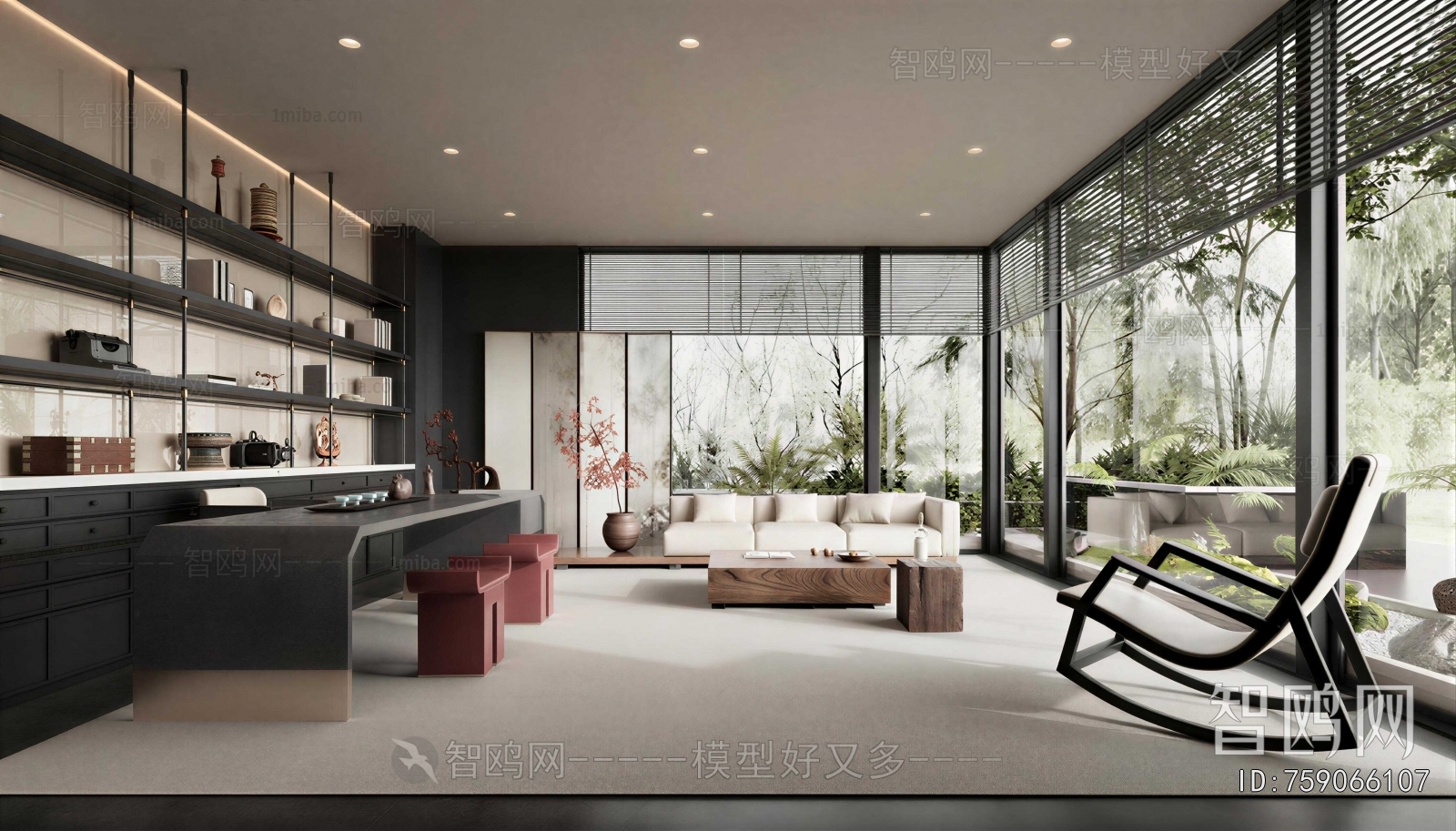 New Chinese Style A Living Room