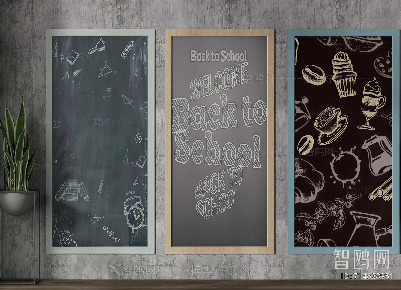 Industrial Style Blackboard/whiteboard