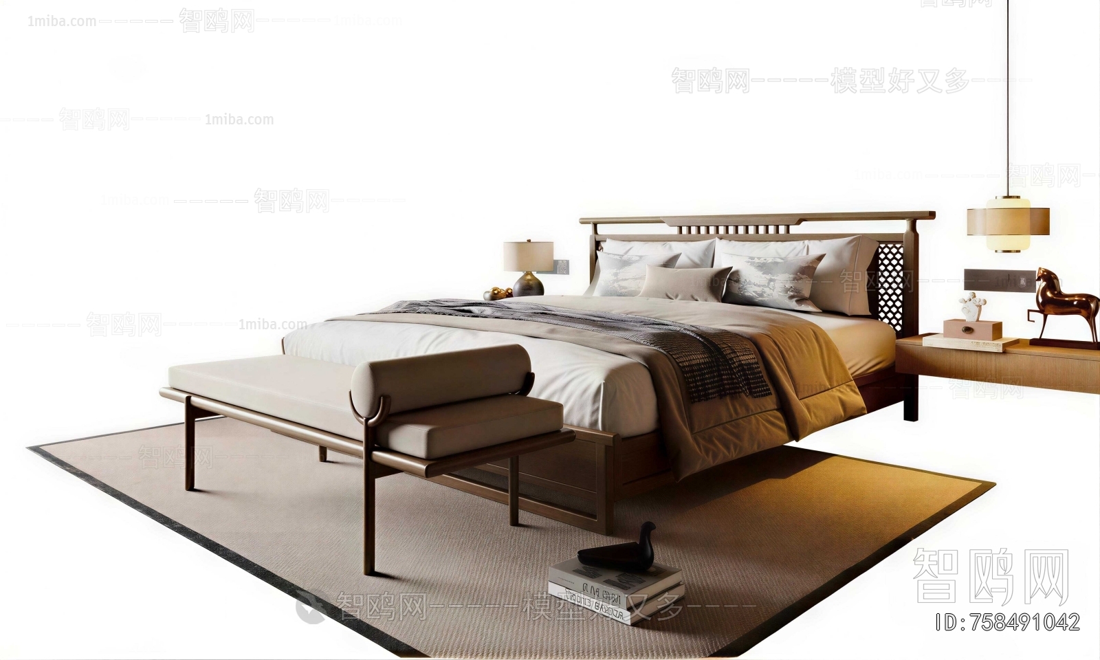 New Chinese Style Double Bed