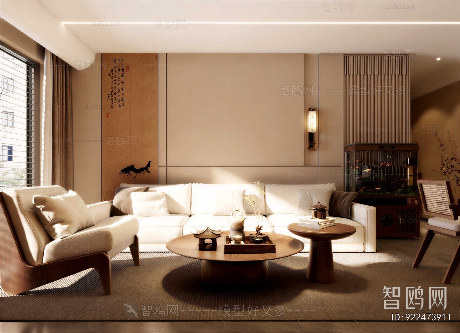 New Chinese Style A Living Room