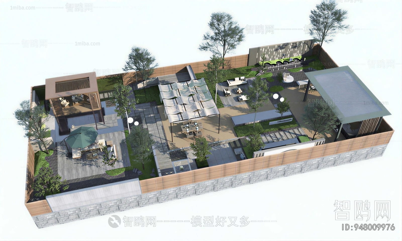 New Chinese Style Architectural Bird's-eye View Planning