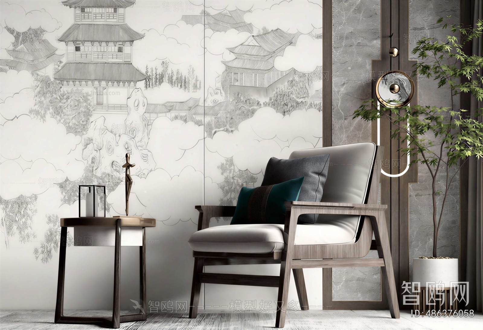New Chinese Style Lounge Chair