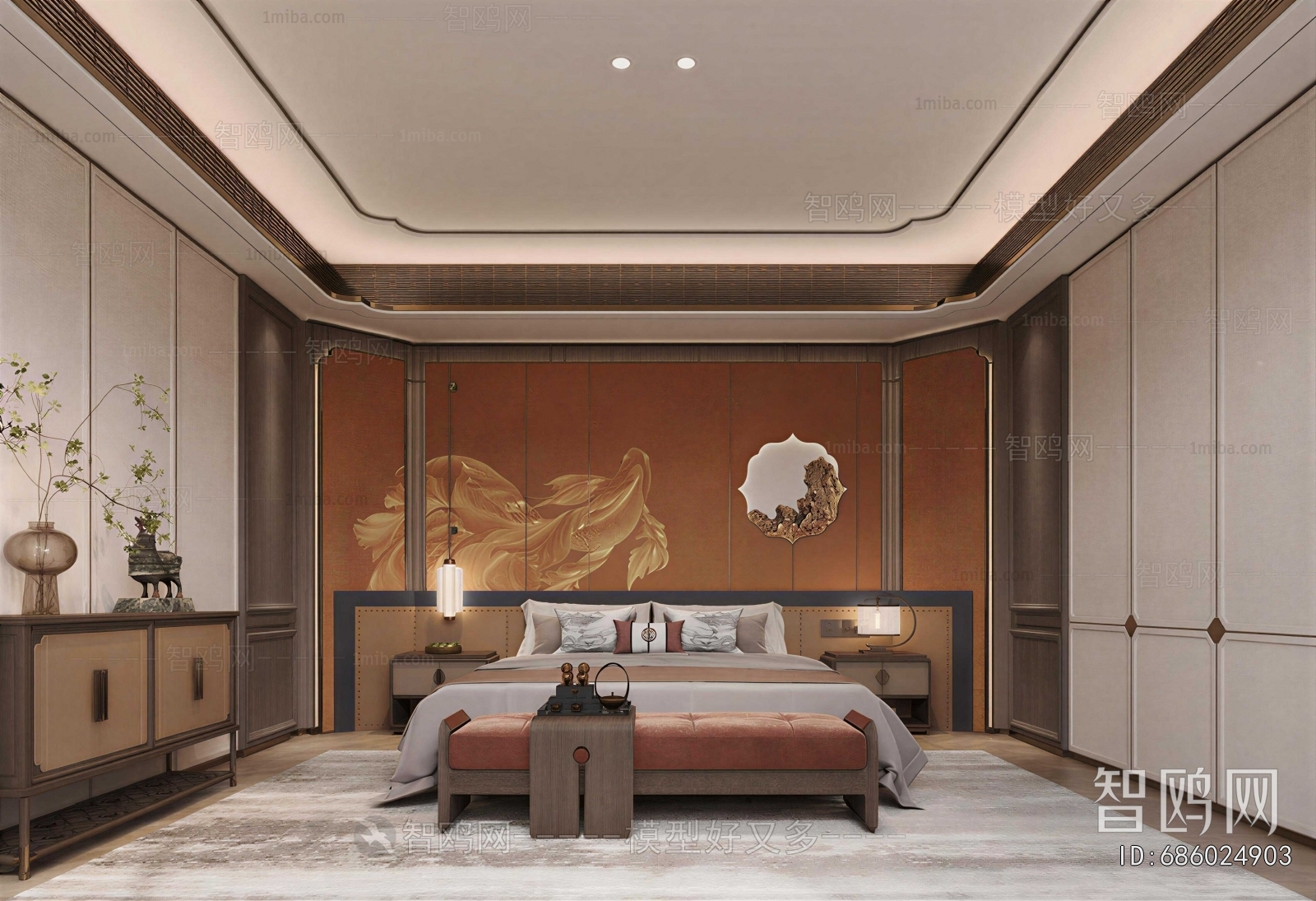 New Chinese Style Bedroom