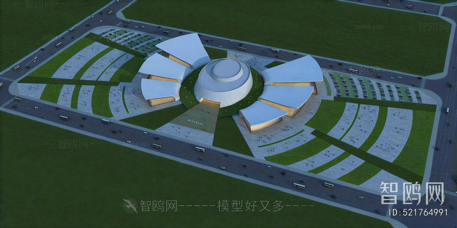 Modern Architectural Bird's-eye View Planning