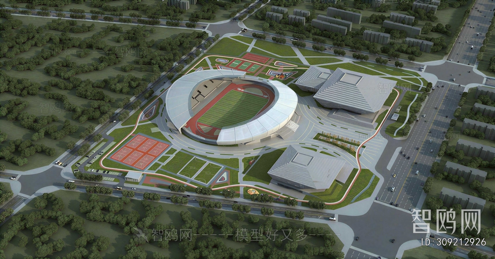 Modern Architectural Bird's-eye View Planning