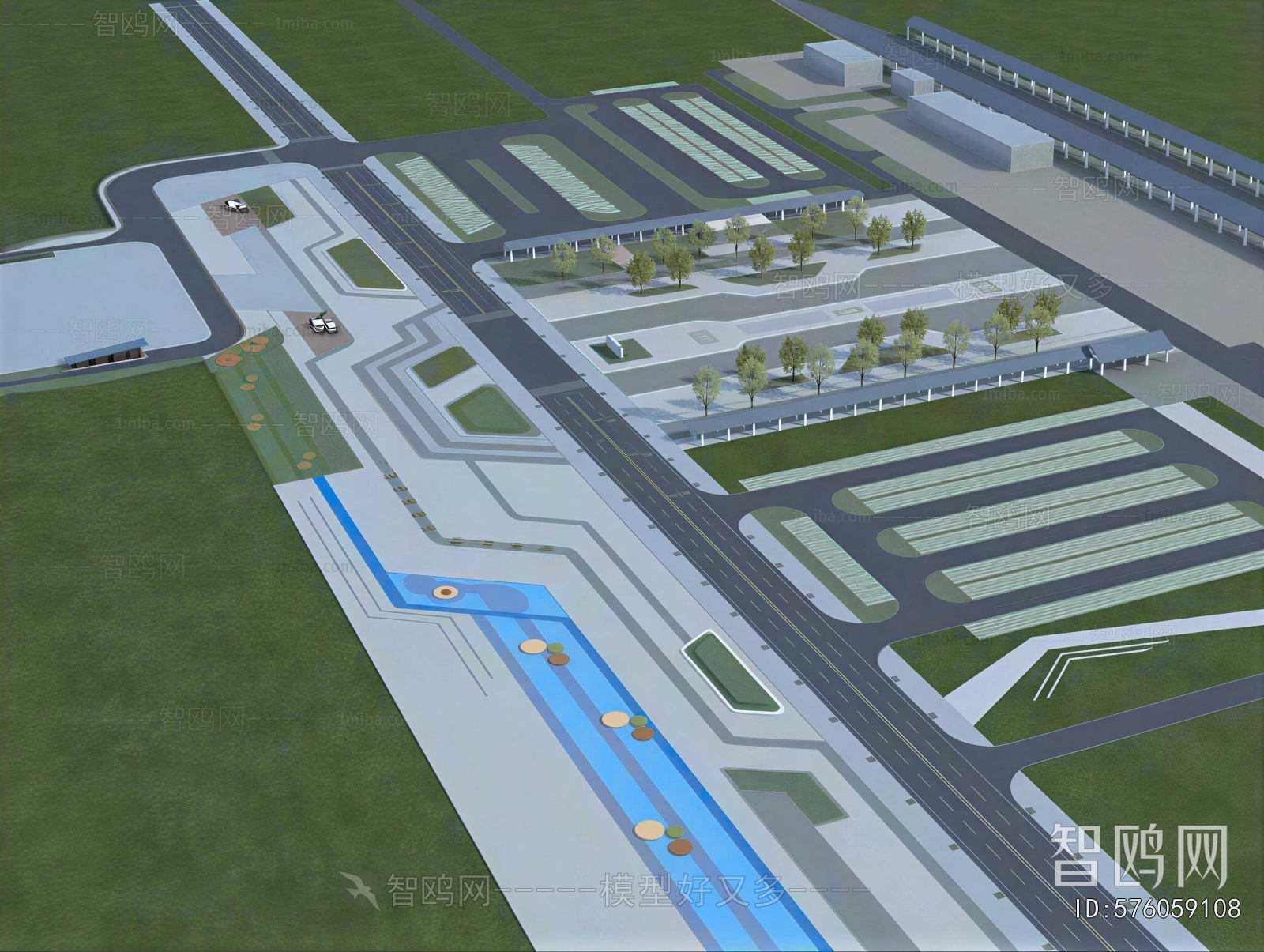 Modern Architectural Bird's-eye View Planning