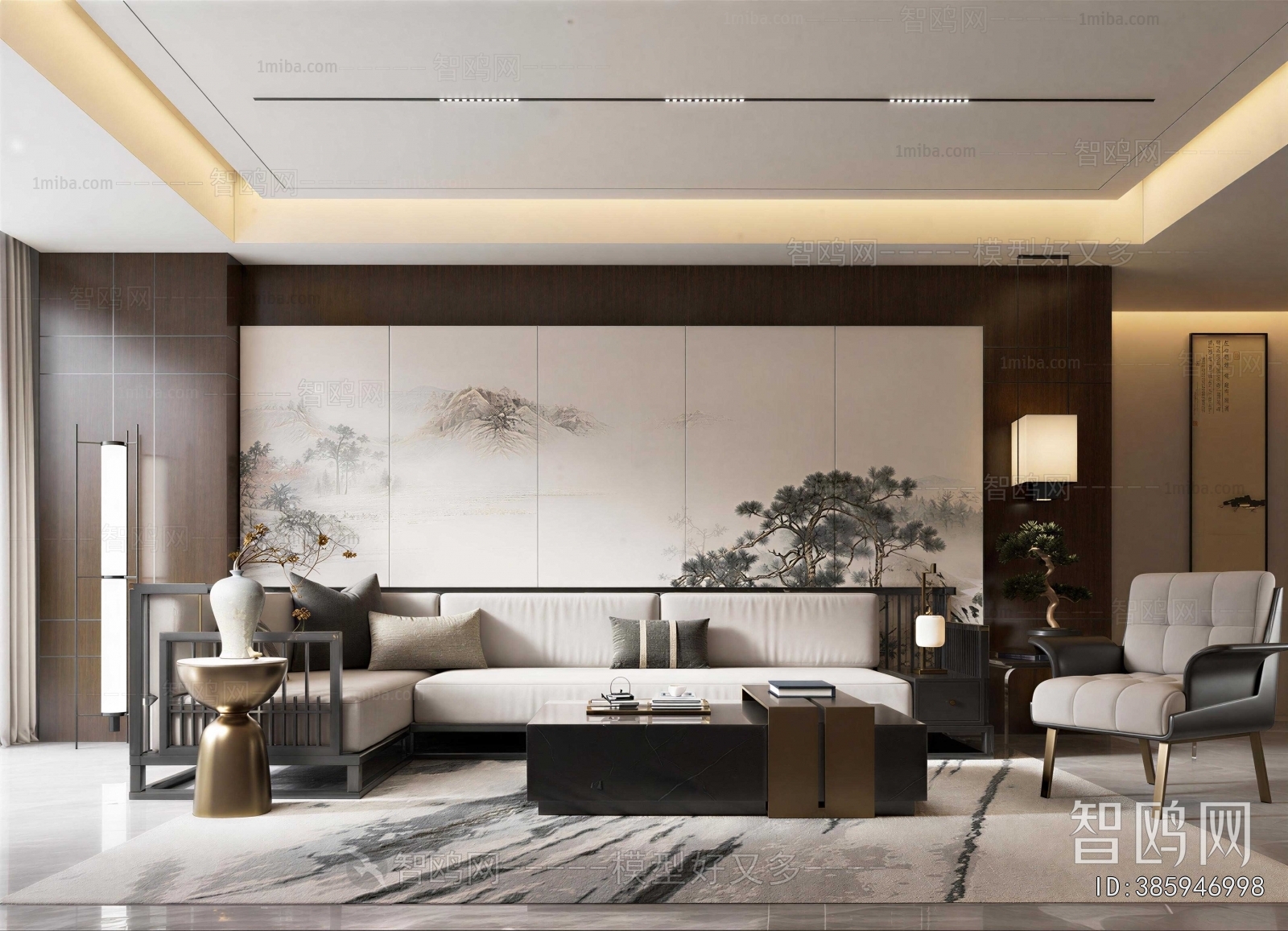 New Chinese Style A Living Room