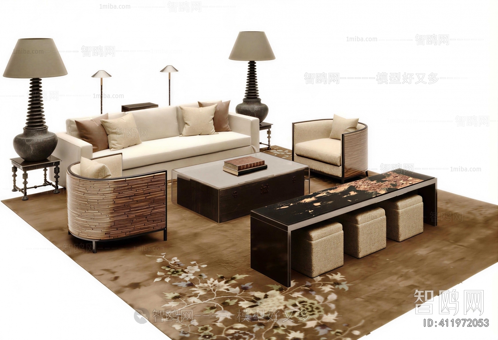New Chinese Style Sofa Combination