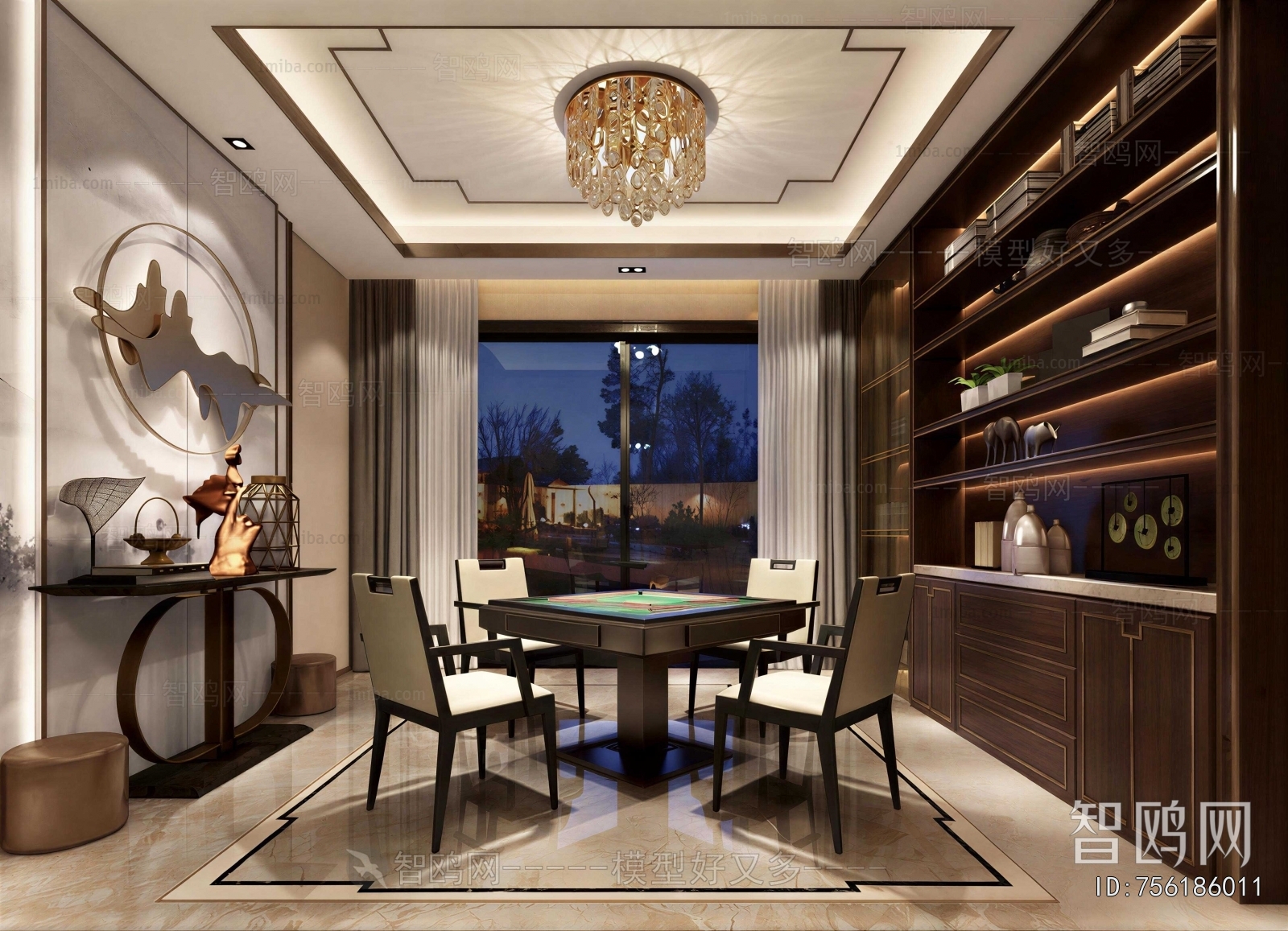 New Chinese Style Chess And Card Room