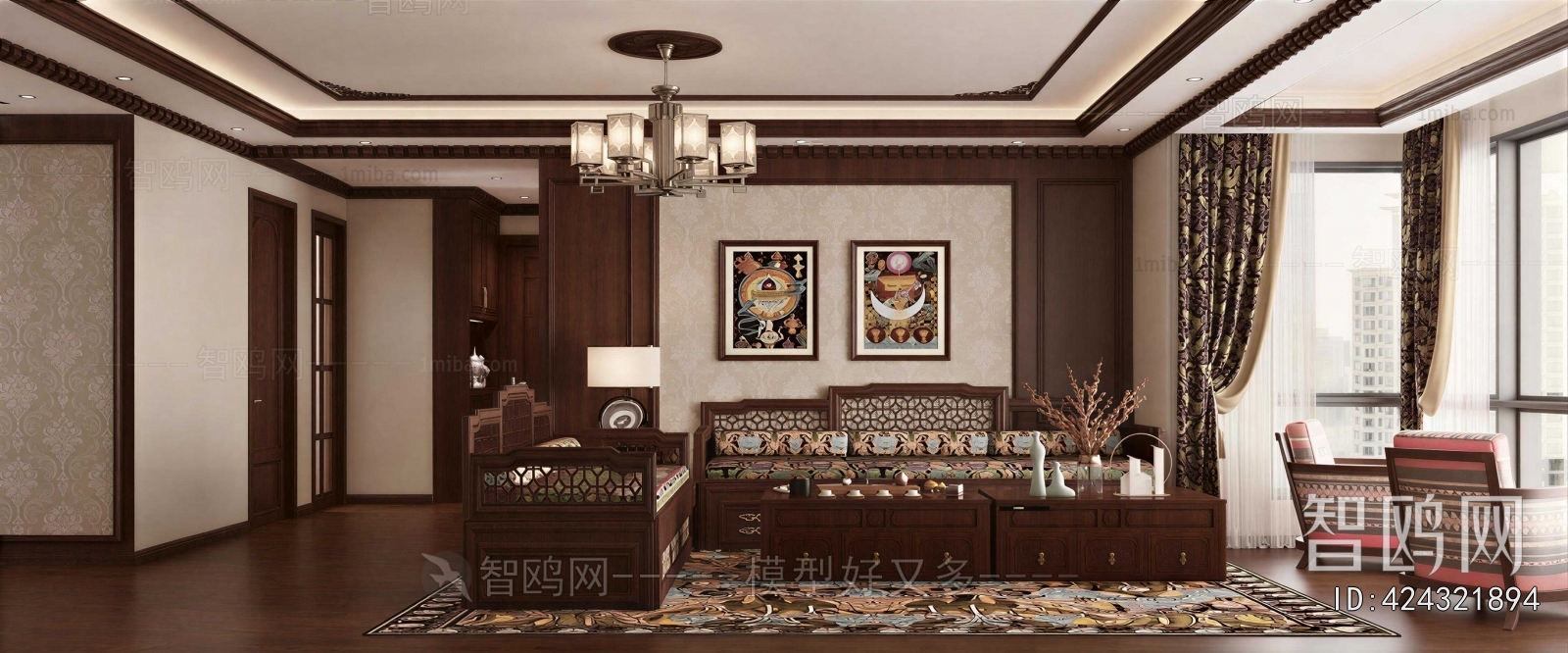 New Chinese Style A Living Room